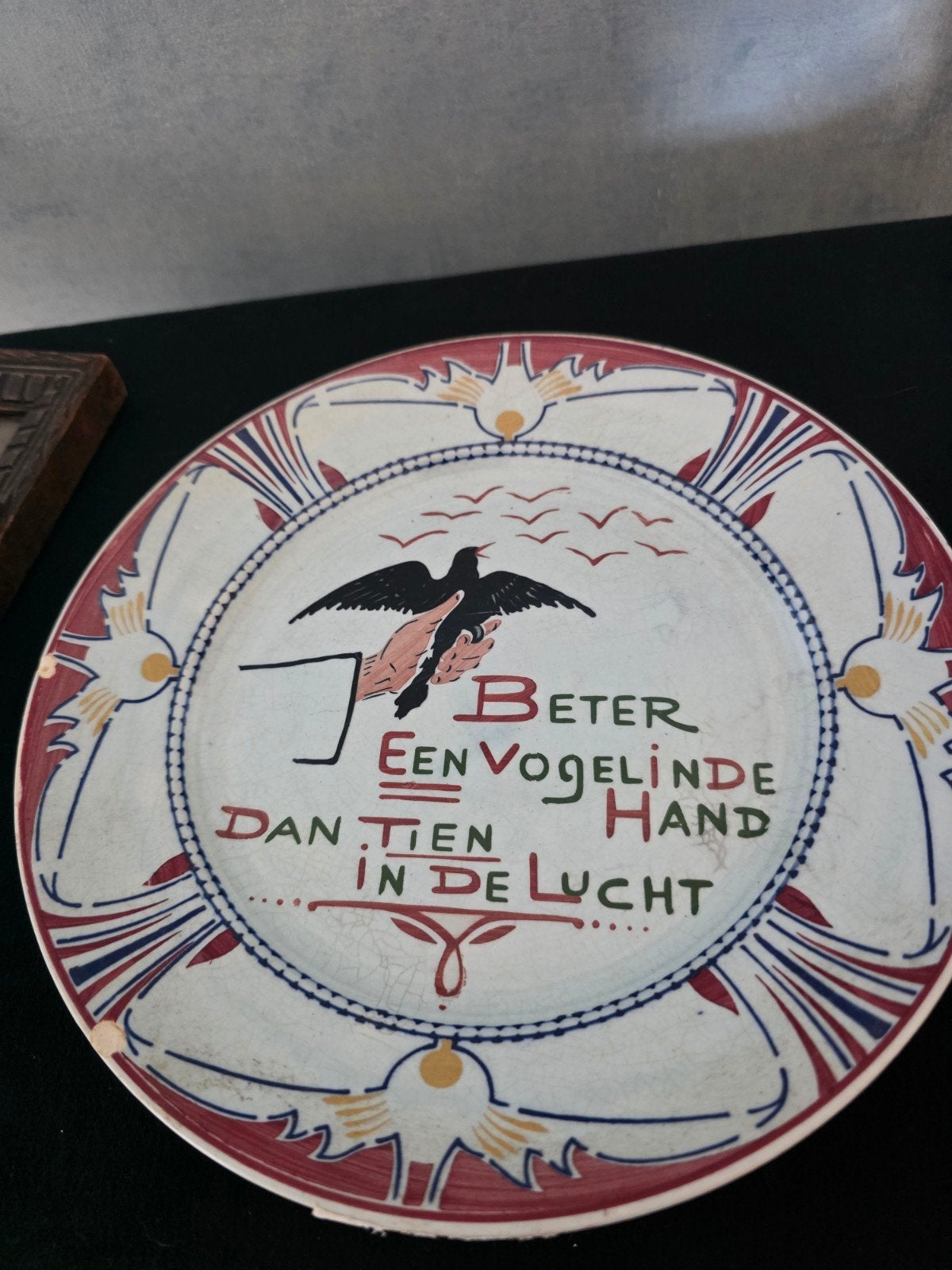 1antiek aardewerk bord Franz Anton Mehlem Bonn, Ophalen of Verzenden