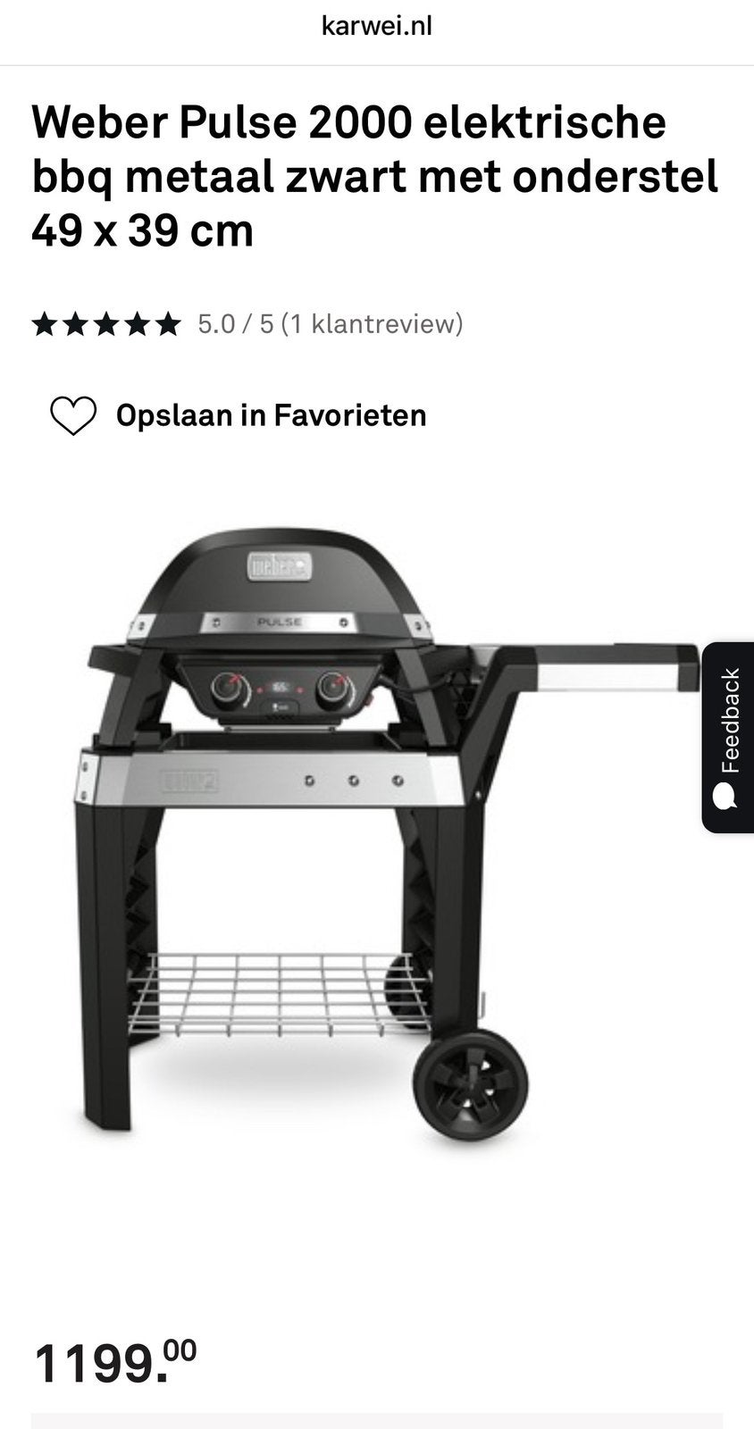 Weber Pulse 2000 Nieuw in doos incl weber onderstel en hoes, Tuin en Terras, Ophalen, Nieuw