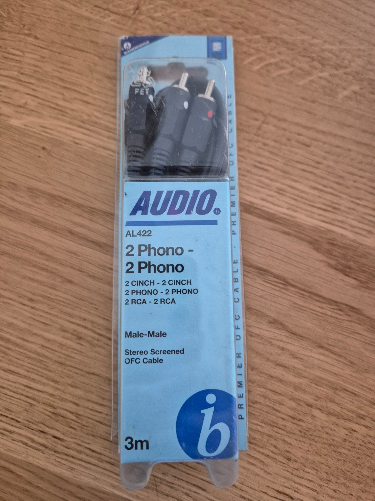 Phono kabel 2x male 3m (al422), Audio, Tv en Foto, Audiokabels en Televisiekabels, Ophalen of Verzenden, Nieuw, 2 tot 5 meter
