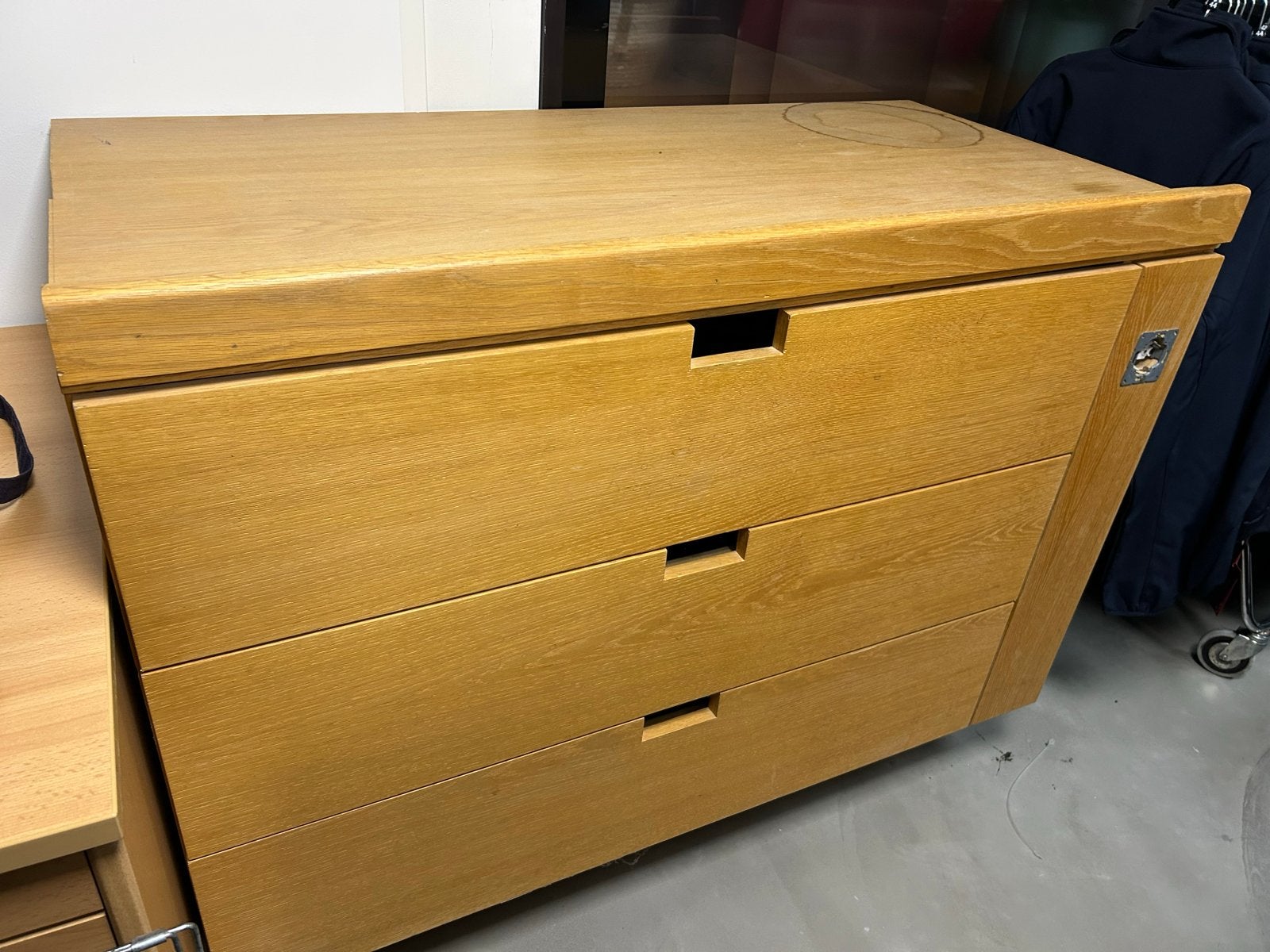 Eikenhouten Ladekast met 3 Laden - Gebruikt, Gebruikt, 100 tot 150 cm, Eikenhout, Ophalen of Verzenden