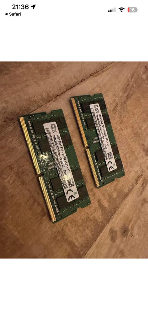 Imac ram ddr4 2666mHz 2 x 16gb, Computers en Software, RAM geheugen, DDR4, Ophalen of Verzenden, Zo goed als nieuw, Desktop