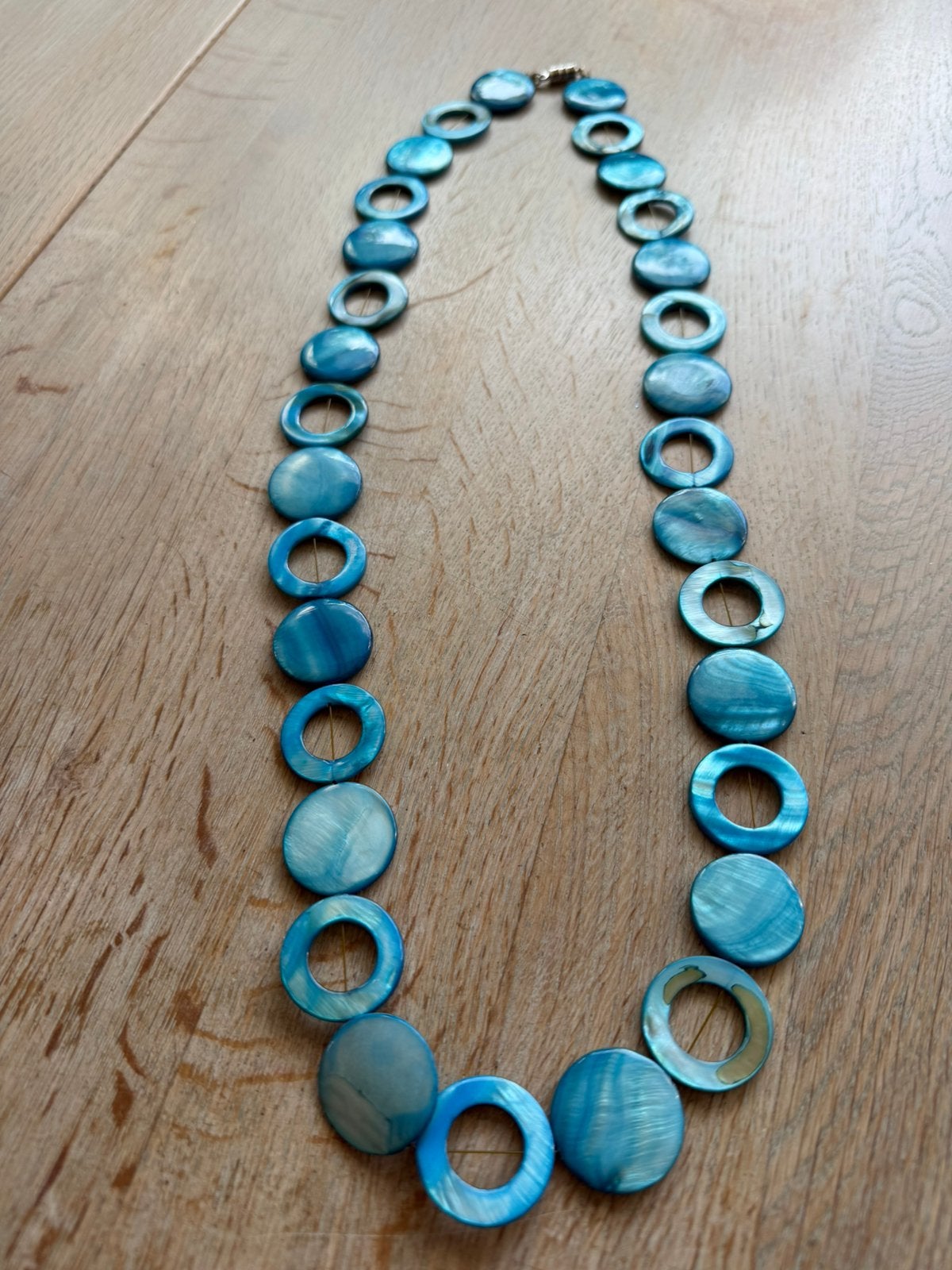 Parelmoer kralen ketting, Verzenden, Zo goed als nieuw, Overige materialen