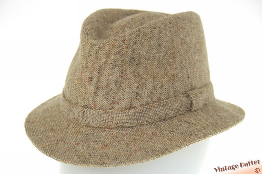vintage Klassieke vissershoed trilby Peschel beige wol 55 =S, Peschel, Hoed, Ophalen of Verzenden, 57 cm (M, 7⅛ inch) of minder