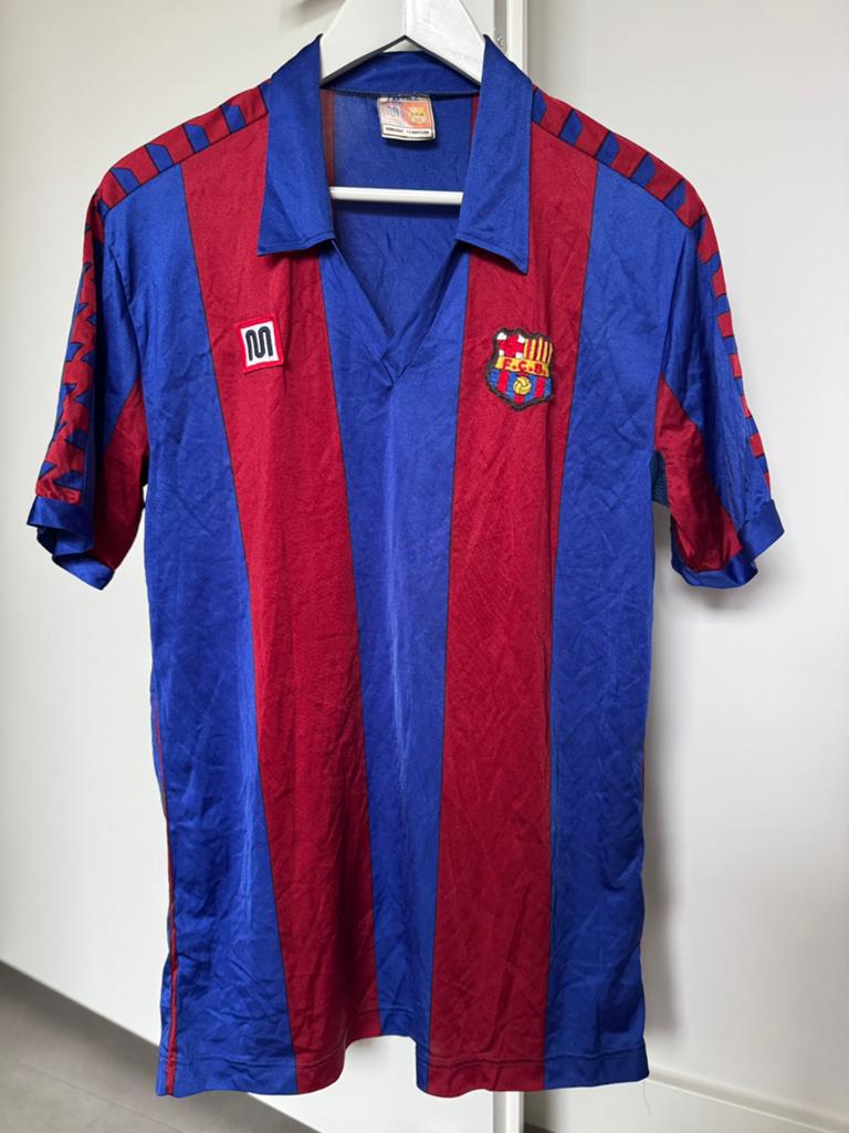FC Barcelona Meyba 1984 - 1989 maat XL voetbal shirt, Sport en Fitness, Voetbal, Maat XL, Ophalen of Verzenden, Gebruikt, Shirt