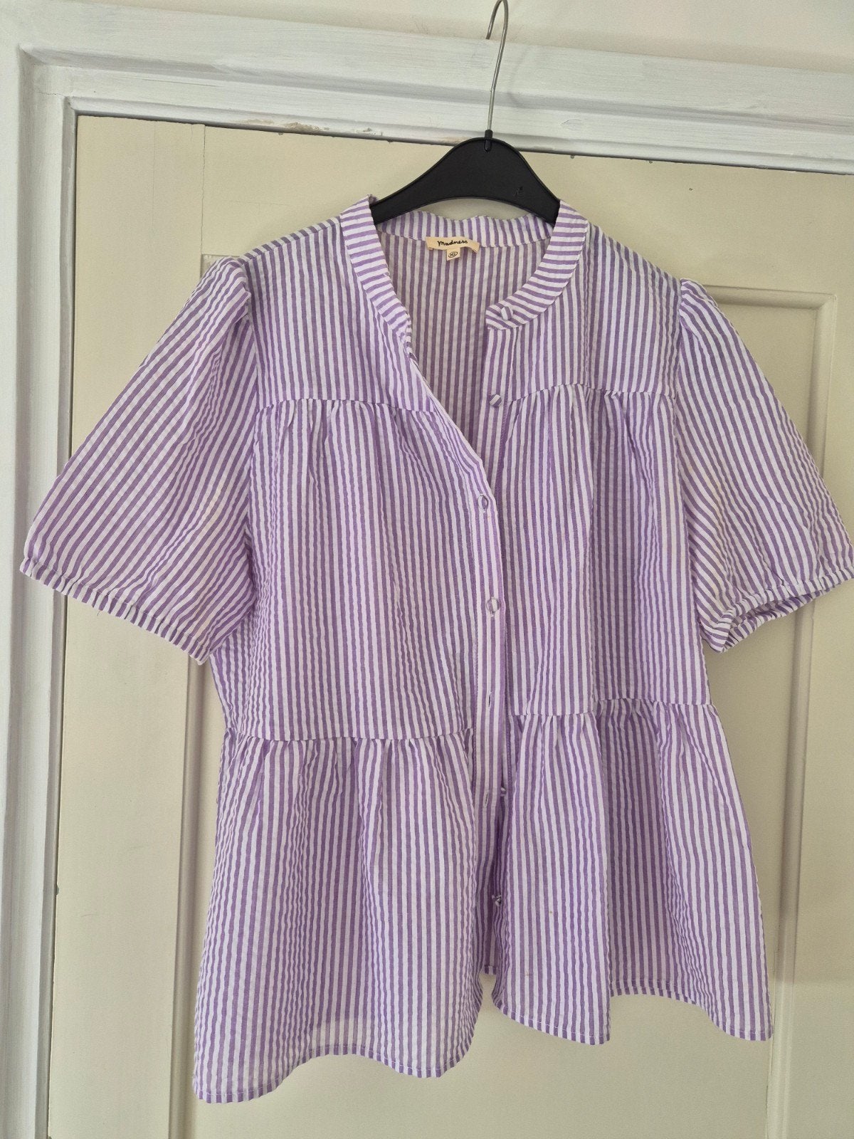 Blousje van madness maat xl lila met wit gestreept Heeft een, Madness, Paars, Maat 42/44 (L), Ophalen of Verzenden