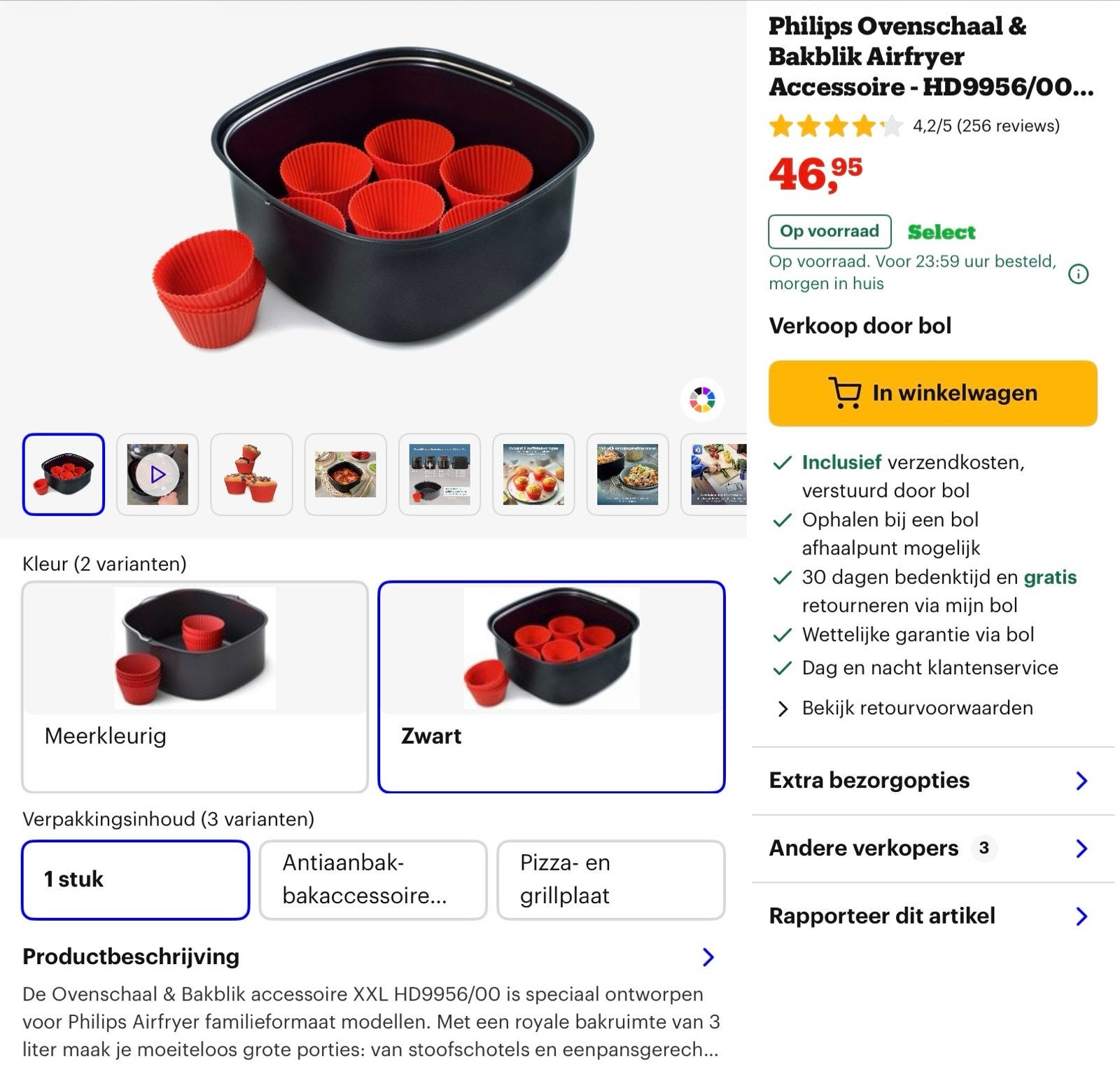 Philips Airfryer Ovenschaal & Bakblik Accessoire HD9956/00, Ophalen of Verzenden, Nieuw