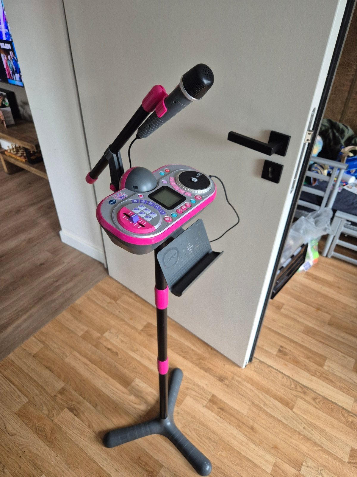 VTech Kidi Super Star Karaoke Microfoon met Standaard, Ophalen of Verzenden, Zo goed als nieuw, Complete set