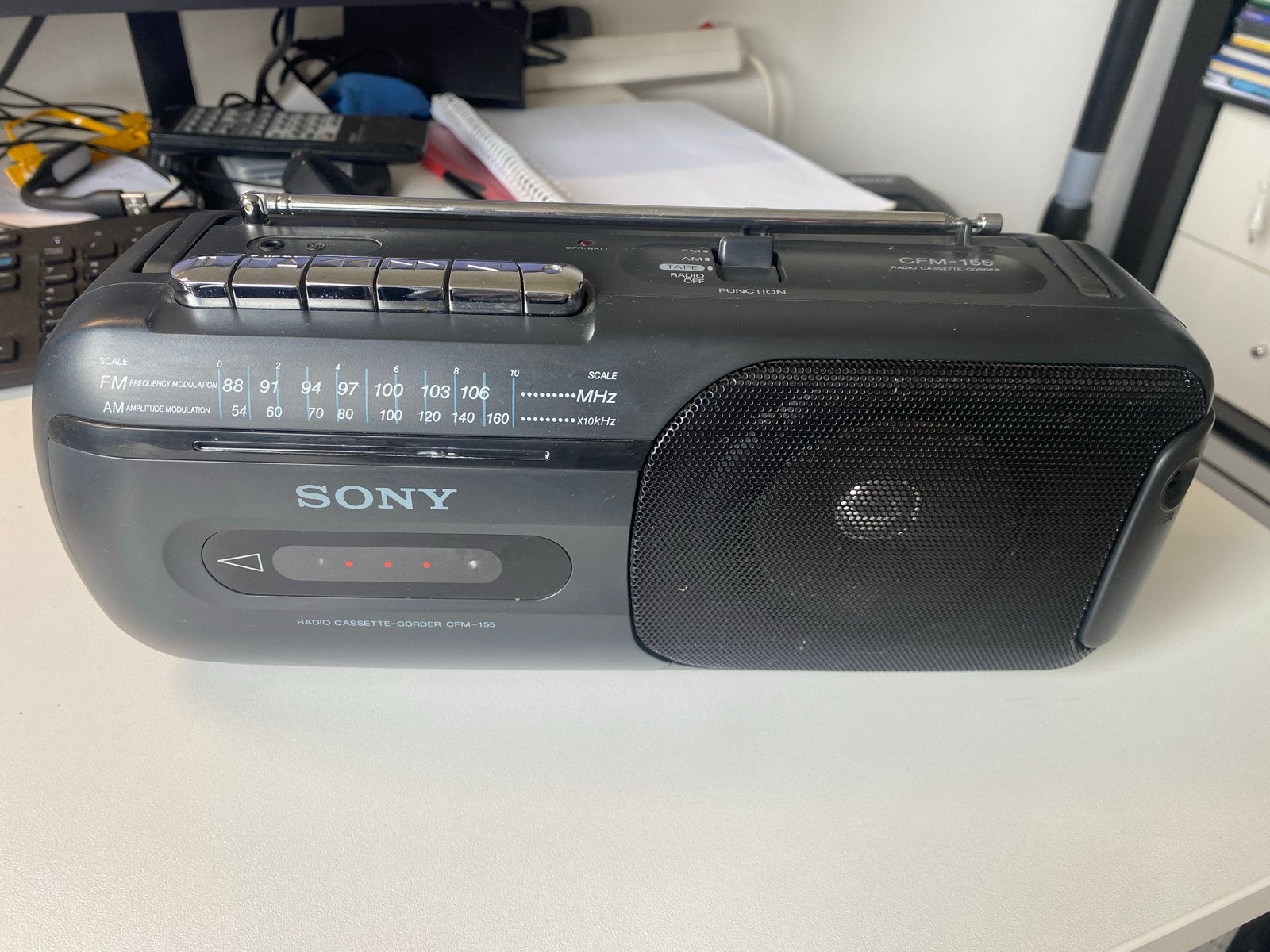 Sony CFM-155 Radio Cassette-Corder - Vintage Boombox, Ophalen of Verzenden, Gebruikt, Radio