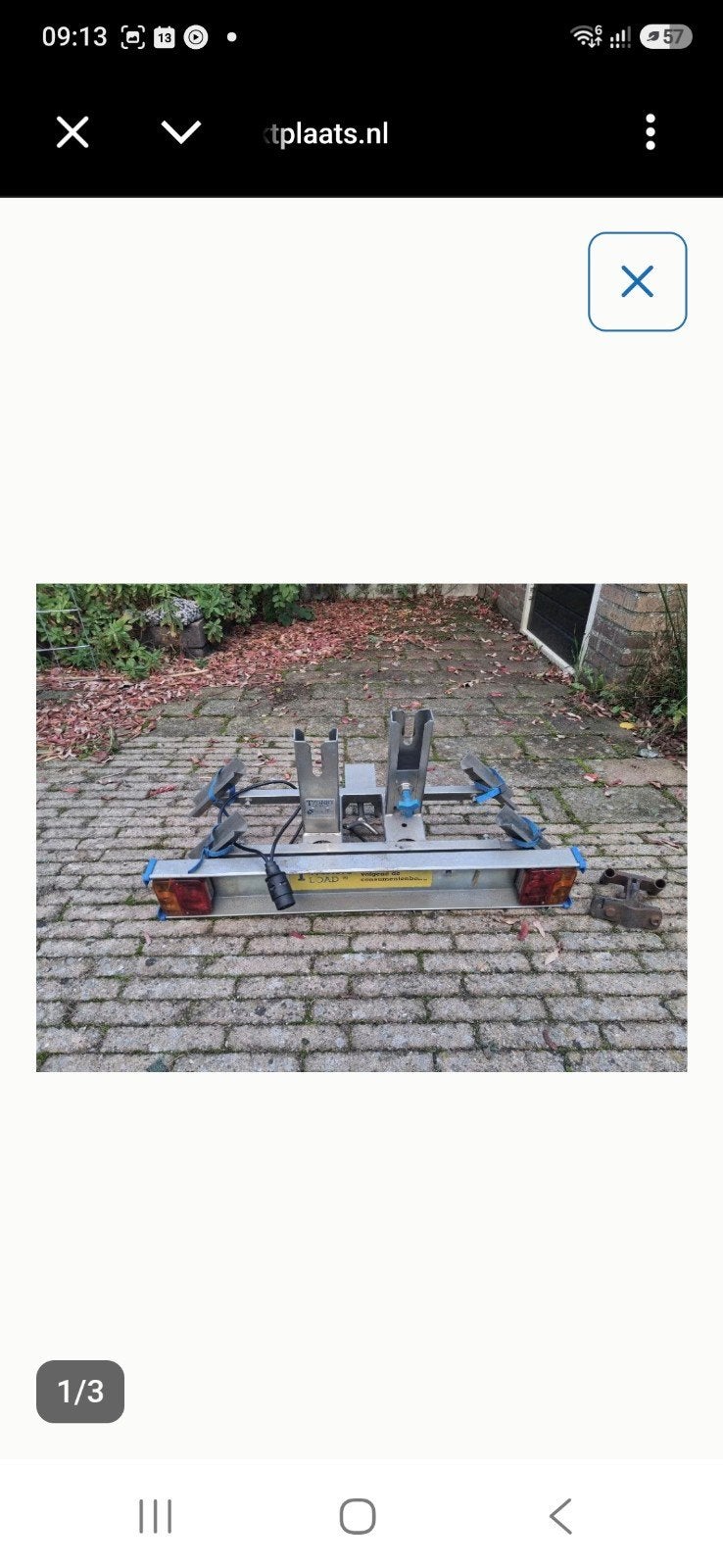 Twin load fietsendrager voor trekhaak, Ophalen, Trekhaakdrager