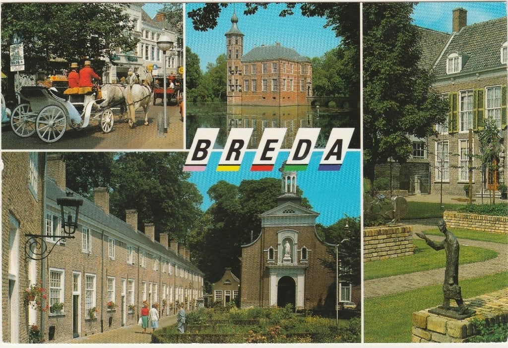BREDA Koets met Paarden Begijnhof Bouvigne Beeld, Verzenden, 1980 tot heden, Gelopen, Noord-Brabant