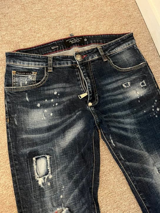 Philipp plein Jeans Spijkerbroek 33, Ophalen of Verzenden, Zo goed als nieuw, Blauw, W33 - W34 (confectie 48/50)