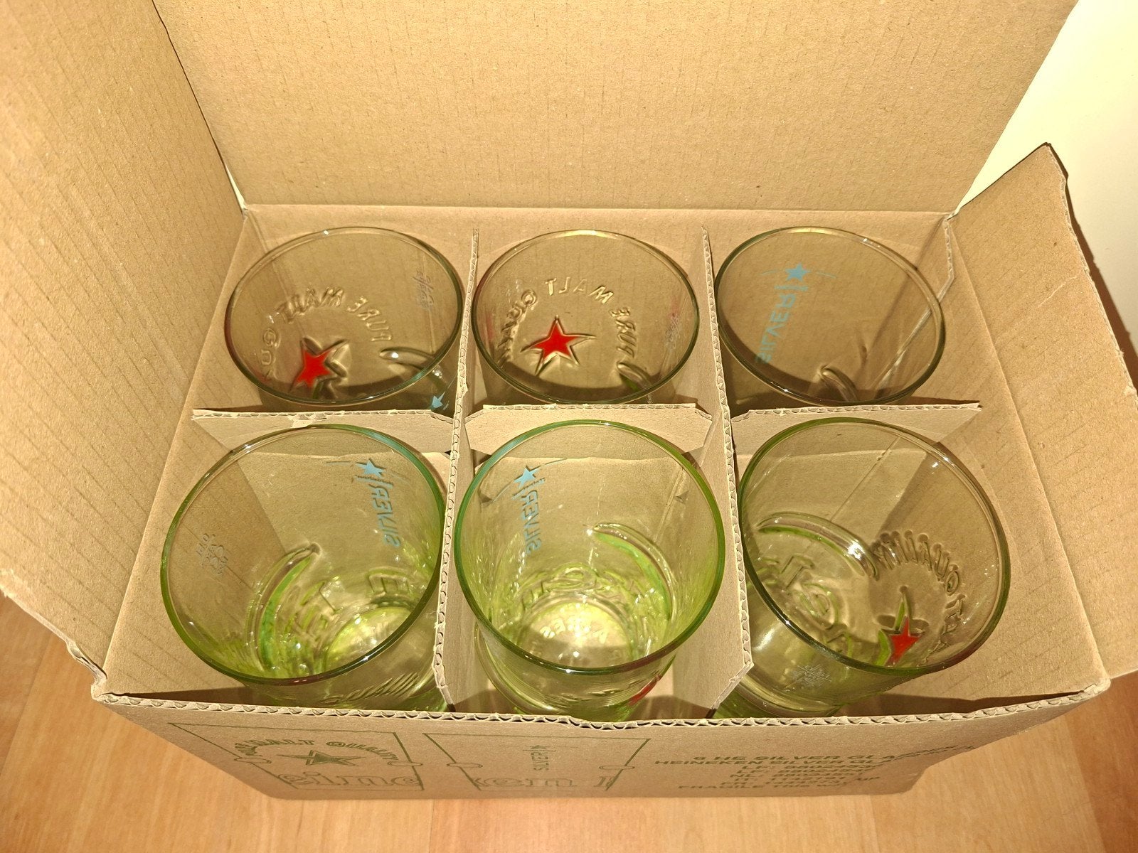 Heineken Silver bierglazen 0.5L Nieuw in doos, Ophalen of Verzenden, Nieuw, Bierglas
