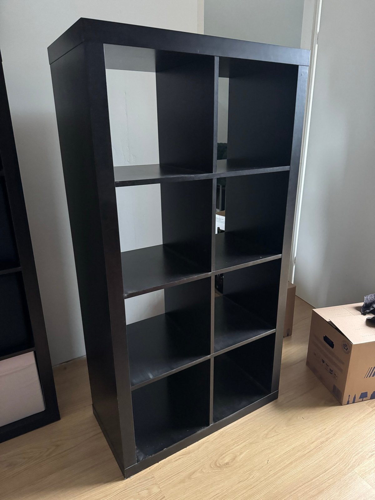 IKEA Kallax vakkenkast 8 vakken - zwart, Ophalen, Gebruikt, 100 tot 150 cm, 50 tot 100 cm