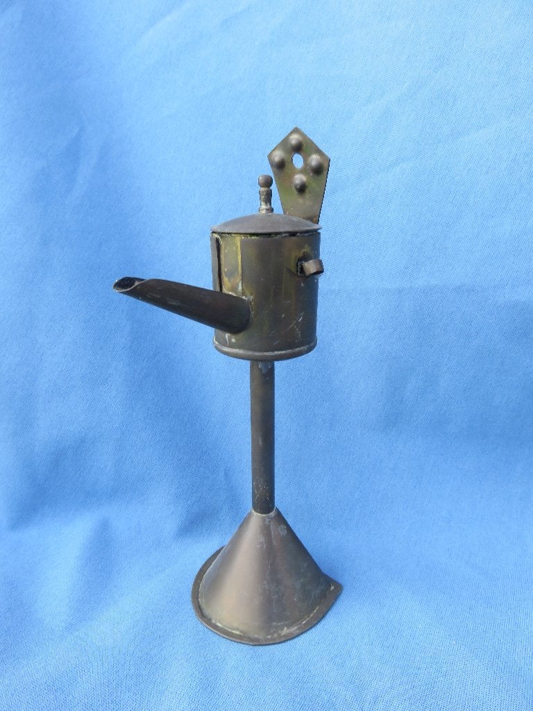 Antieke olielamp staand / snotneus – ca. 1900, Antiek en Kunst, Ophalen of Verzenden