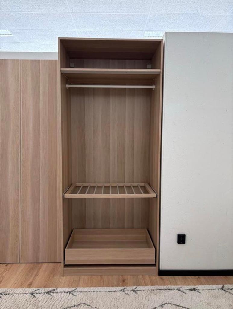 IKEA Pax kast (100x230 cm) met schuifdeuren en interieur, Ophalen, Gebruikt, 100 tot 150 cm, Overige houtsoorten