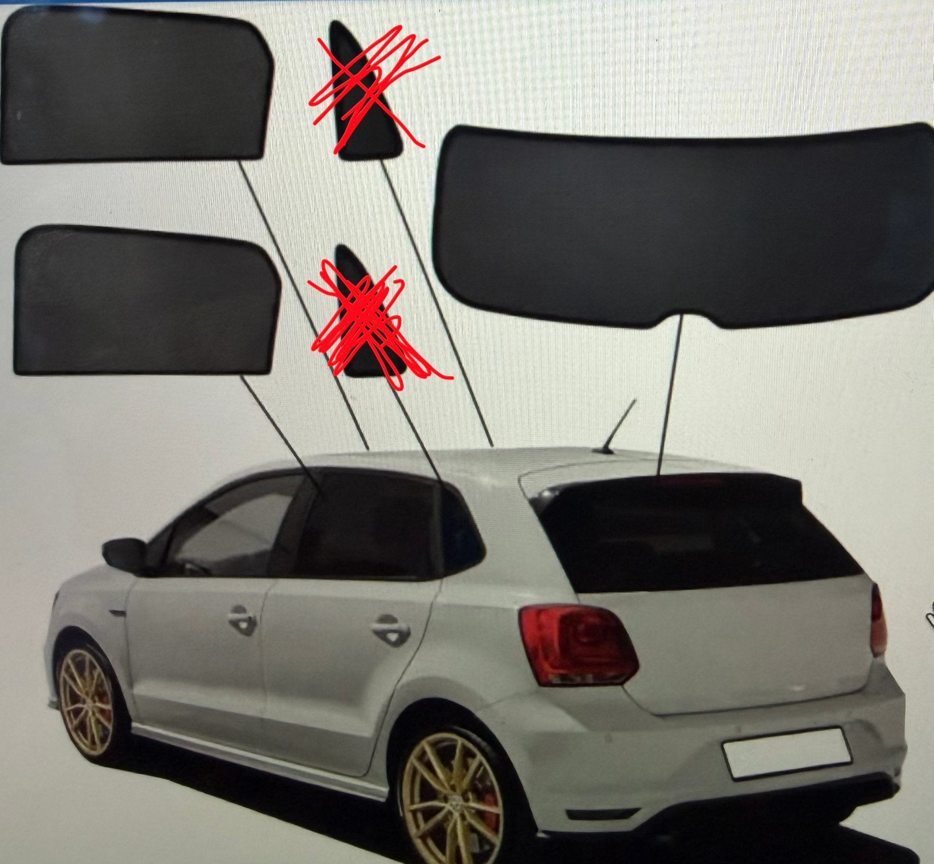 Zonneschermen/Zonwering/sun clips VW Polo 5-deurs 2009-2017, Ophalen of Verzenden, Gebruikt