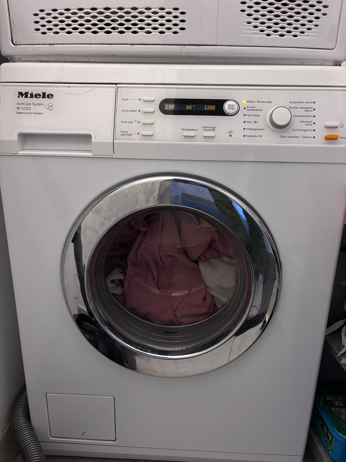Miele W 5723 SoftCare System Wasmachine, Witgoed en Apparatuur, Ophalen, Gebruikt, Voorlader, Kort programma