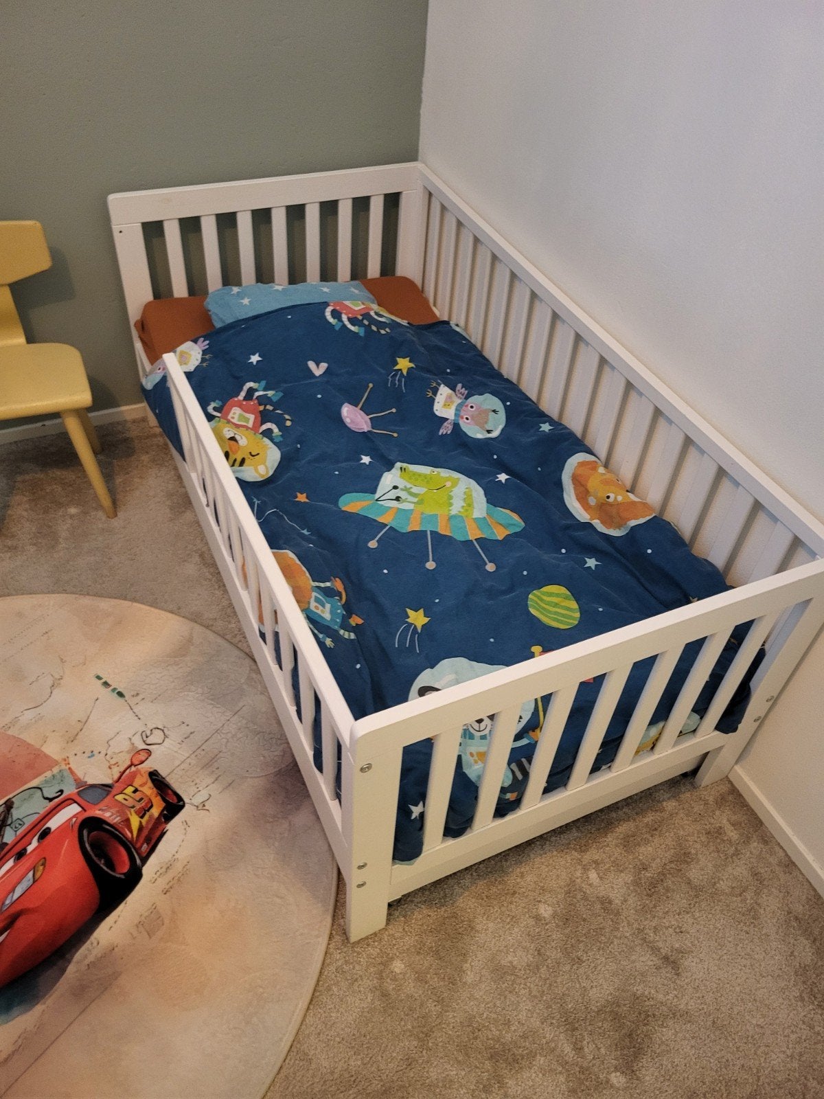 Wit kinderbed met lade en dekbed 140x70, Kinderen en Baby's, Ophalen, 70 tot 85 cm, 140 tot 160 cm, Zo goed als nieuw