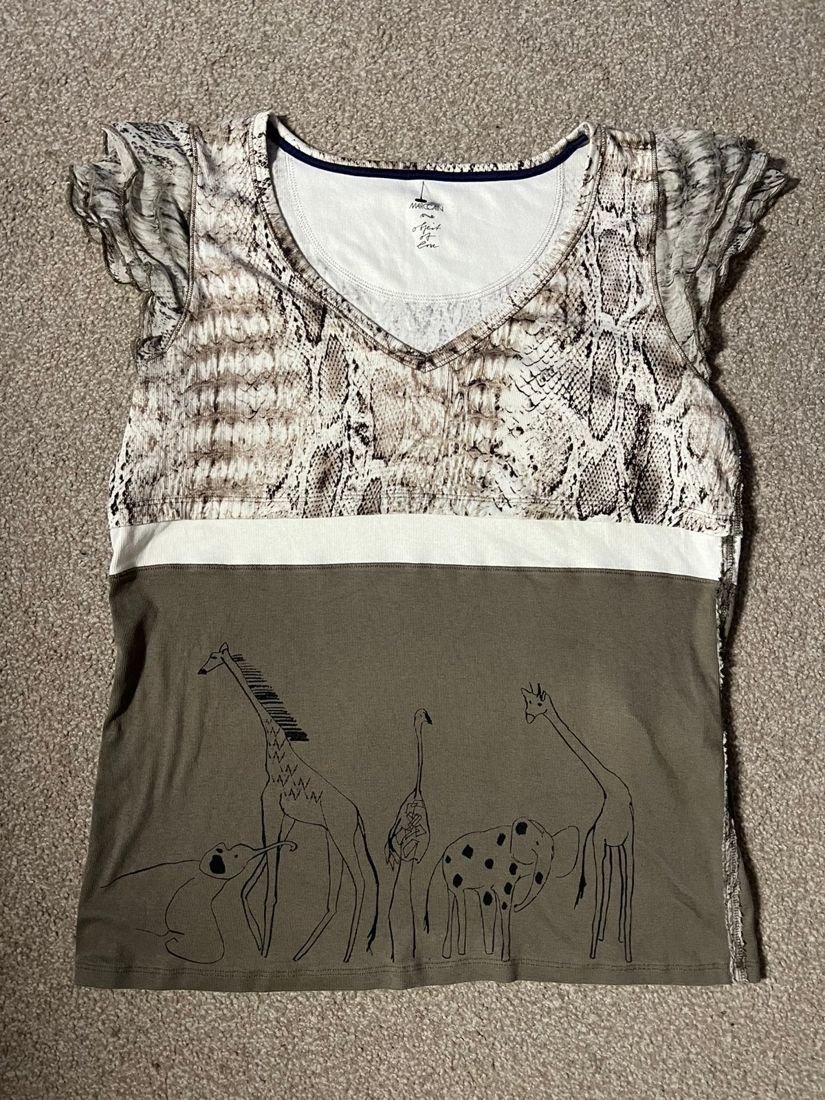 Marccain t-shirts M/L, Ophalen of Verzenden, Zo goed als nieuw, Maat 38/40 (M), Korte mouw