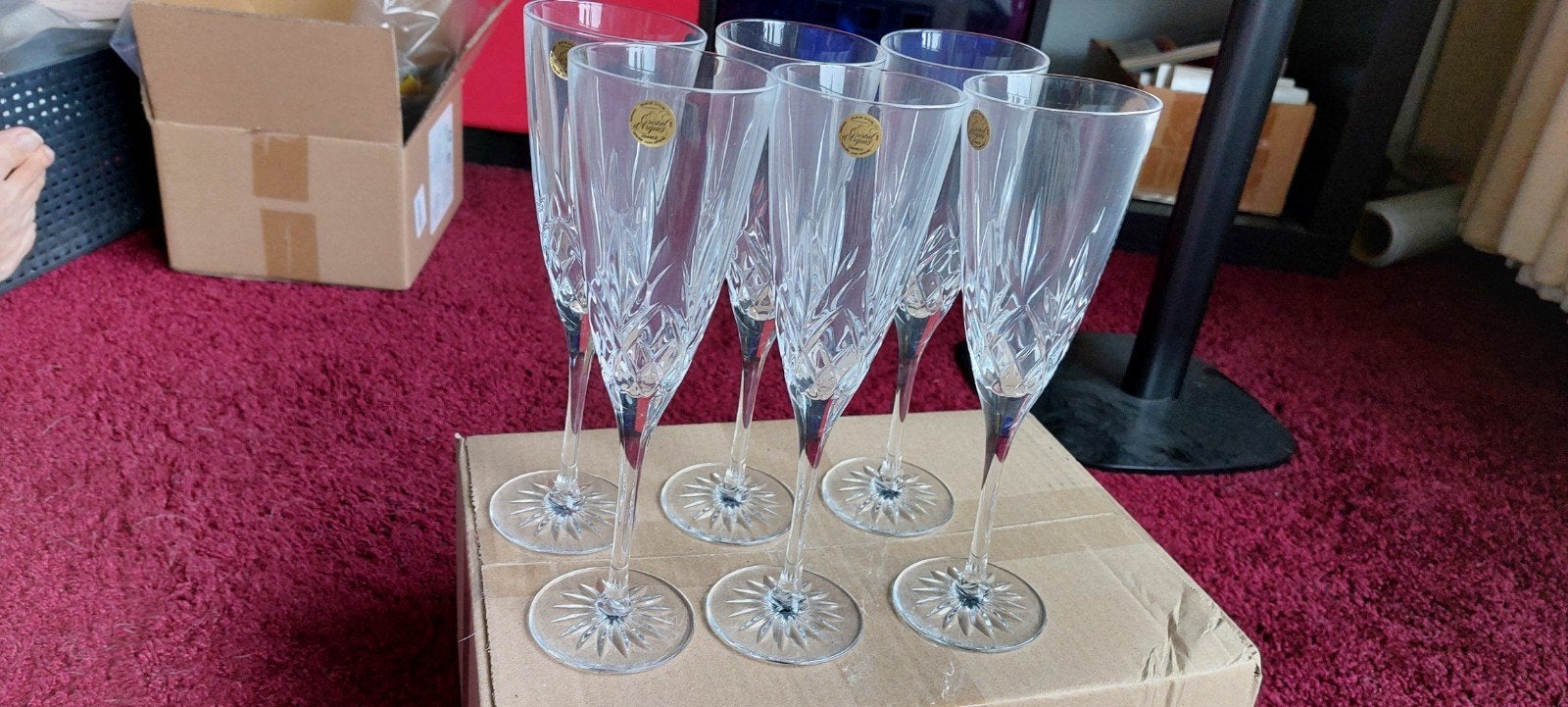 Kristallen champagne glazen Cristal D'Argues - Lead Crystal, Ophalen of Verzenden