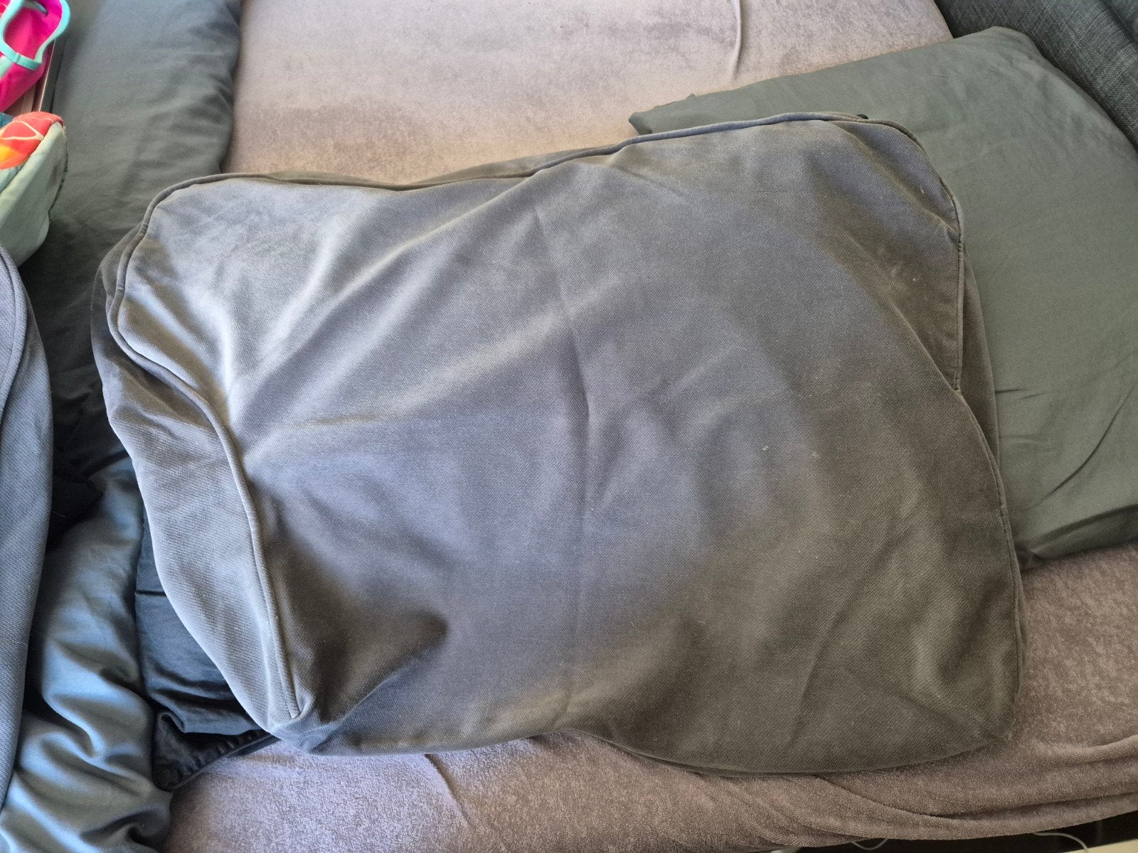 Antracietgrijze Ektorp hoes voor 3-zits bank, Ophalen, Klassiek, 150 tot 200 cm, Driepersoons