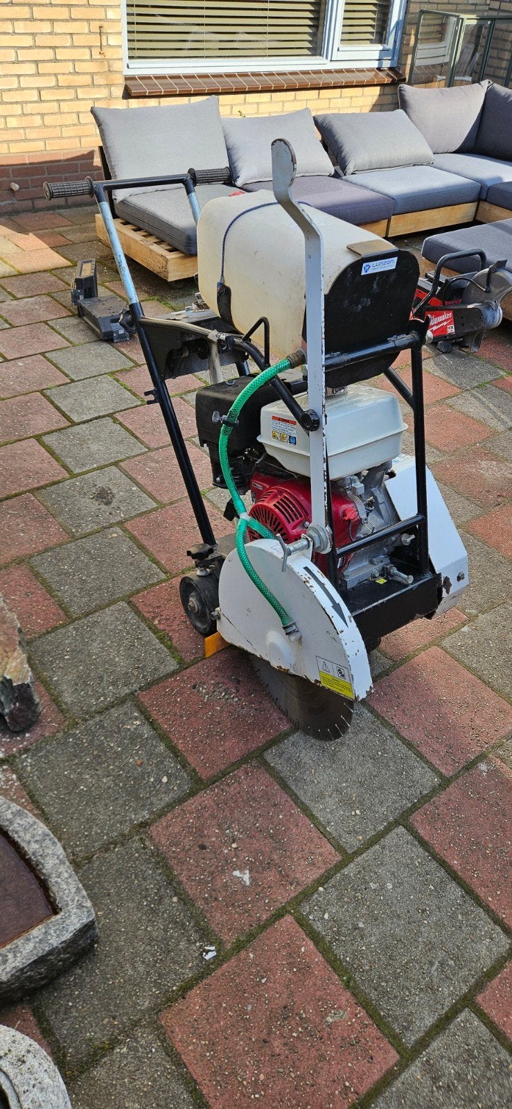 Vloerzaag met Honda motor en nieuw zaagblad, Ophalen, Gebruikt, Overige typen, Honda