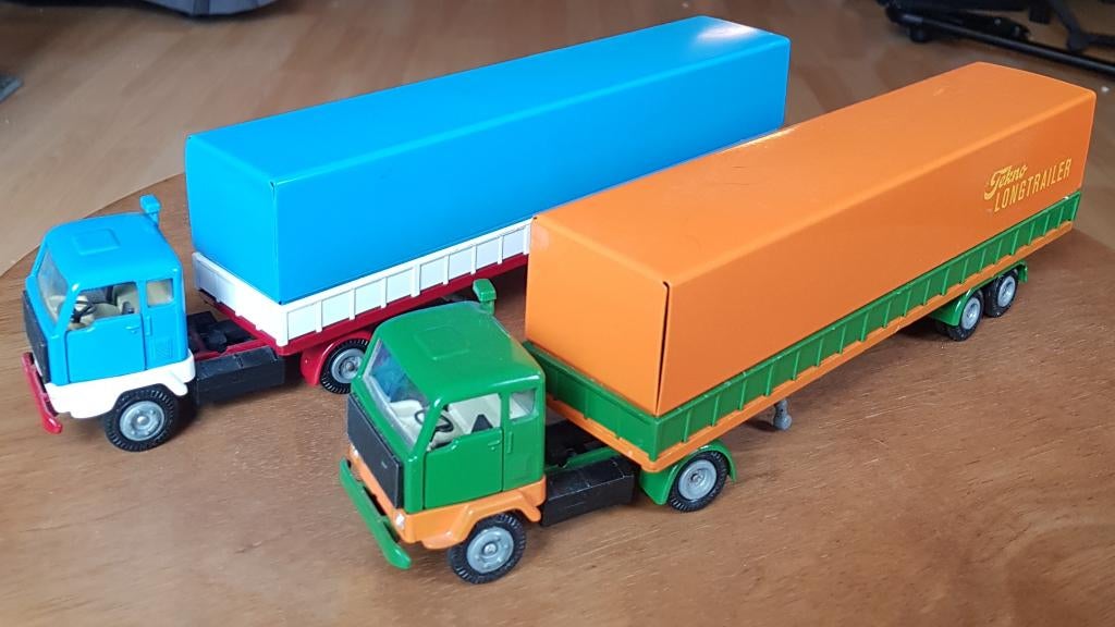TEKNO 2X VOLVO F89, Hobby en Vrije tijd, Modelauto's | 1:50, Verzenden, Zo goed als nieuw, Bus of Vrachtwagen, Tekno