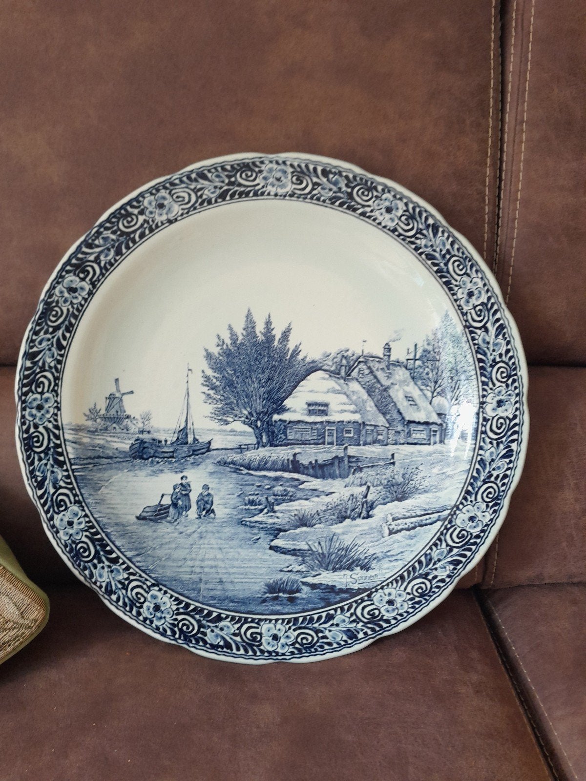 Delftsblauw hangbord - Boch Belgium - 40 cm, Ophalen of Verzenden