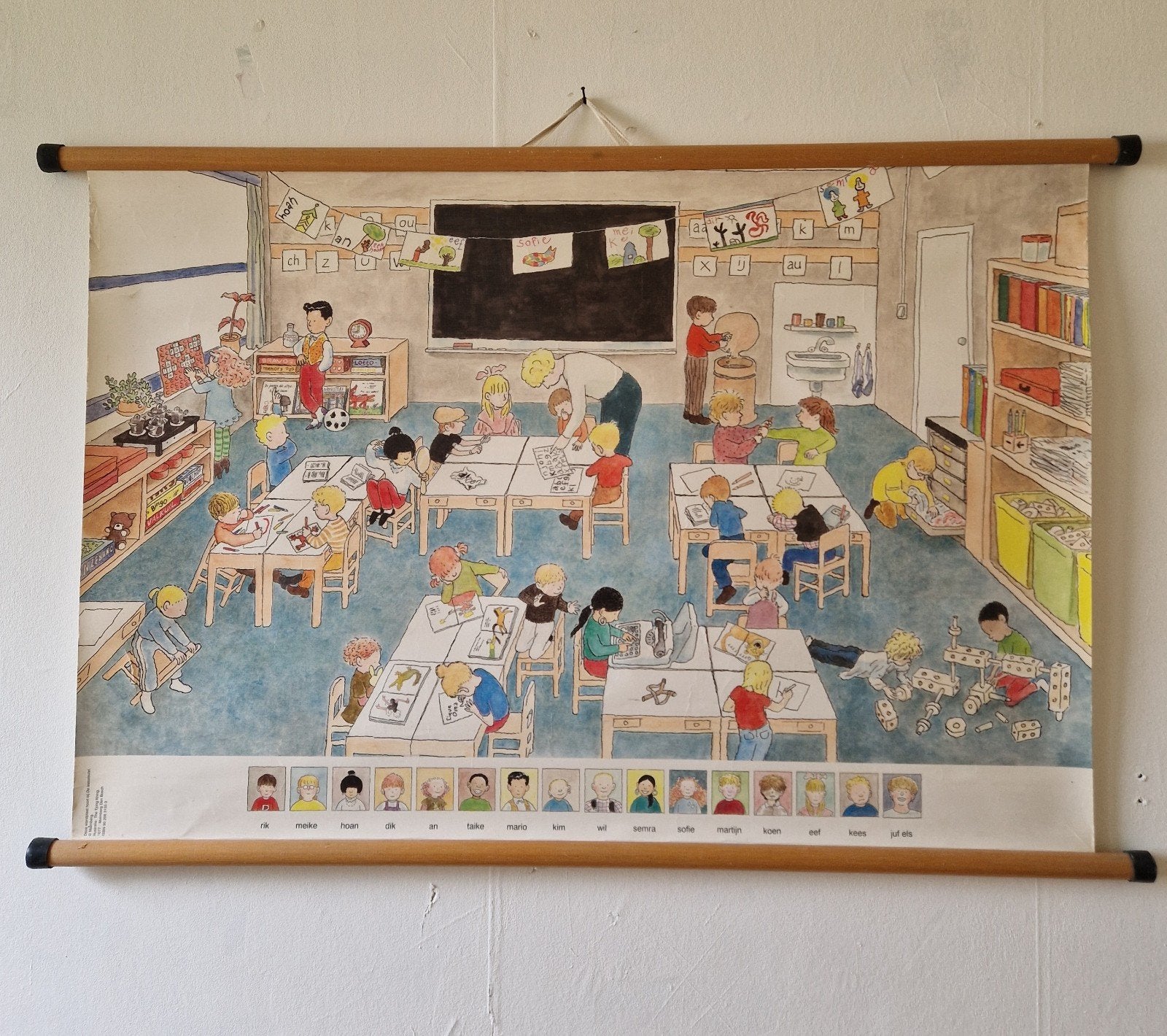 Vintage schoolplaat jaren 90, Antiek en Kunst, Antiek | Schoolplaten, Ophalen, Natuur en Biologie