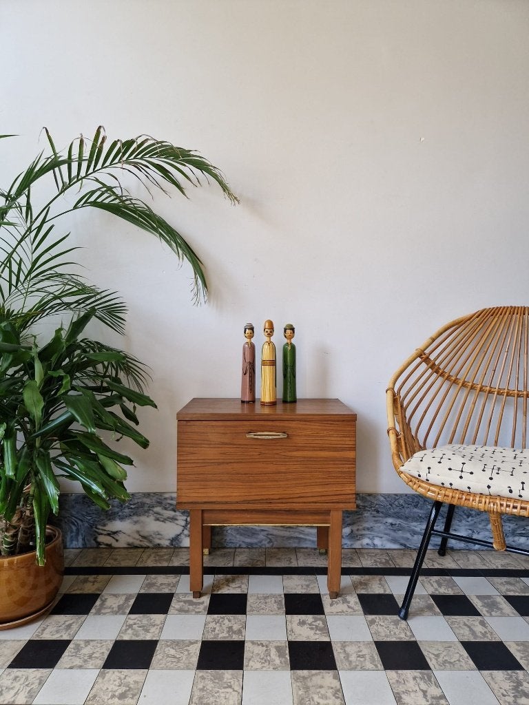 Vintage midcentury kastje | nachtkastje | retro, Ophalen, Gebruikt, Hout, Vintage