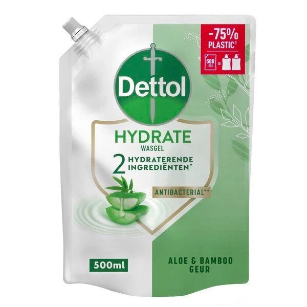 Dettol Hydrate Wasgel Navulling Aloe & Bamboo 500ml, Sieraden, Tassen en Uiterlijk, Uiterlijk | Lichaamsverzorging, Ophalen