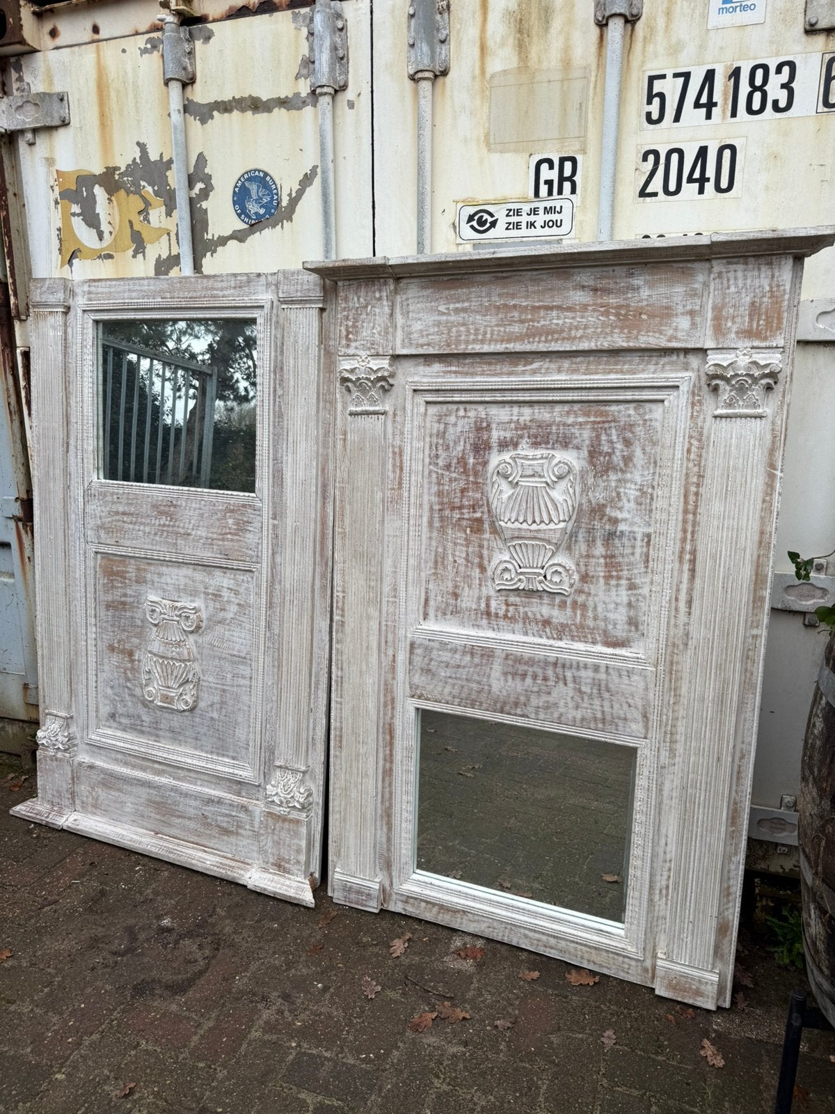 Franse Trumeau spiegel - circa 1920, Ophalen, Rechthoekig, 150 tot 200 cm, 150 tot 200 cm