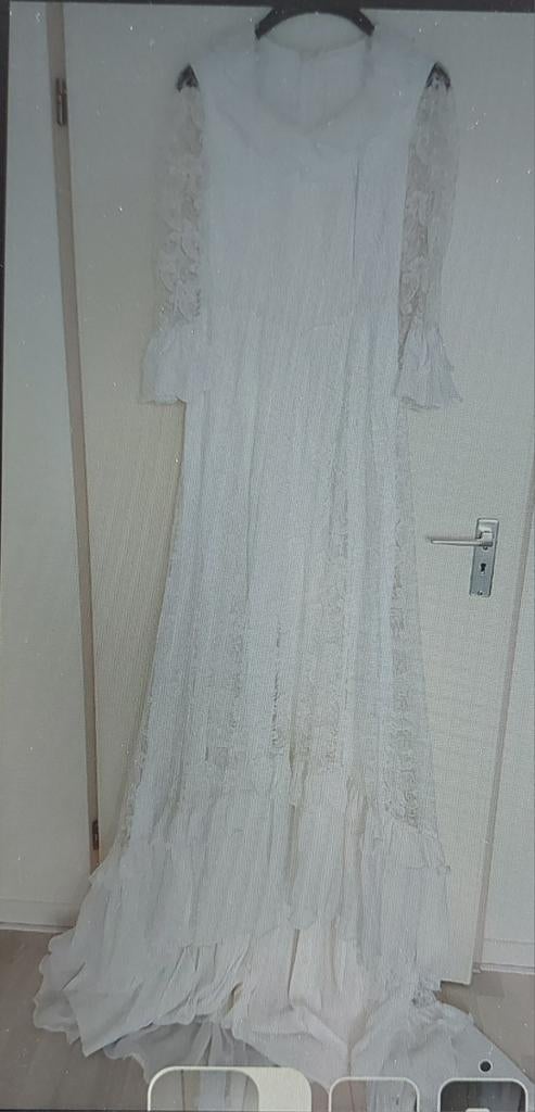 Trouwjurk  nostalgie mt 40  / 42, Kleding | Dames, Trouwkleding en Trouwaccessoires, Ophalen of Verzenden, Zo goed als nieuw, Wit