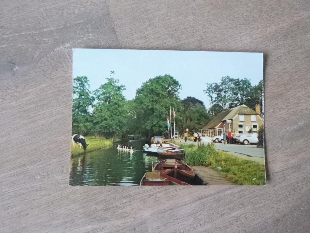 Giethoorn, restaurant camping 't Achterhuus/boot/zwaan, Verzenden, 1980 tot heden, Ongelopen, Overijssel
