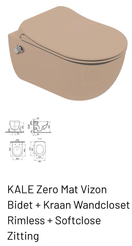 NIEUW & ONGEBRUIKT: KALE Zero Bidet Wandcloset + Kraan, Ophalen, Nieuw, Toilet