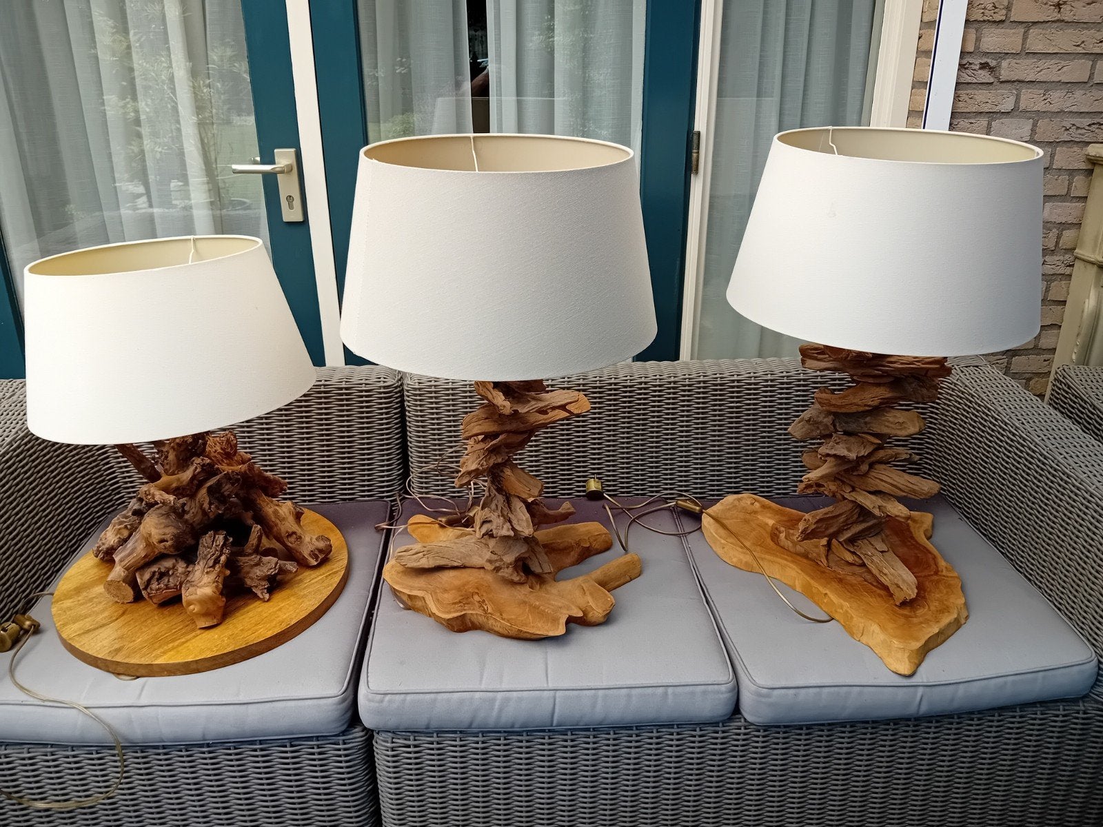 3 zeldzame Farmhouse Live Edge drijfouten design Lampen., Huis en Inrichting, Ophalen, Zo goed als nieuw