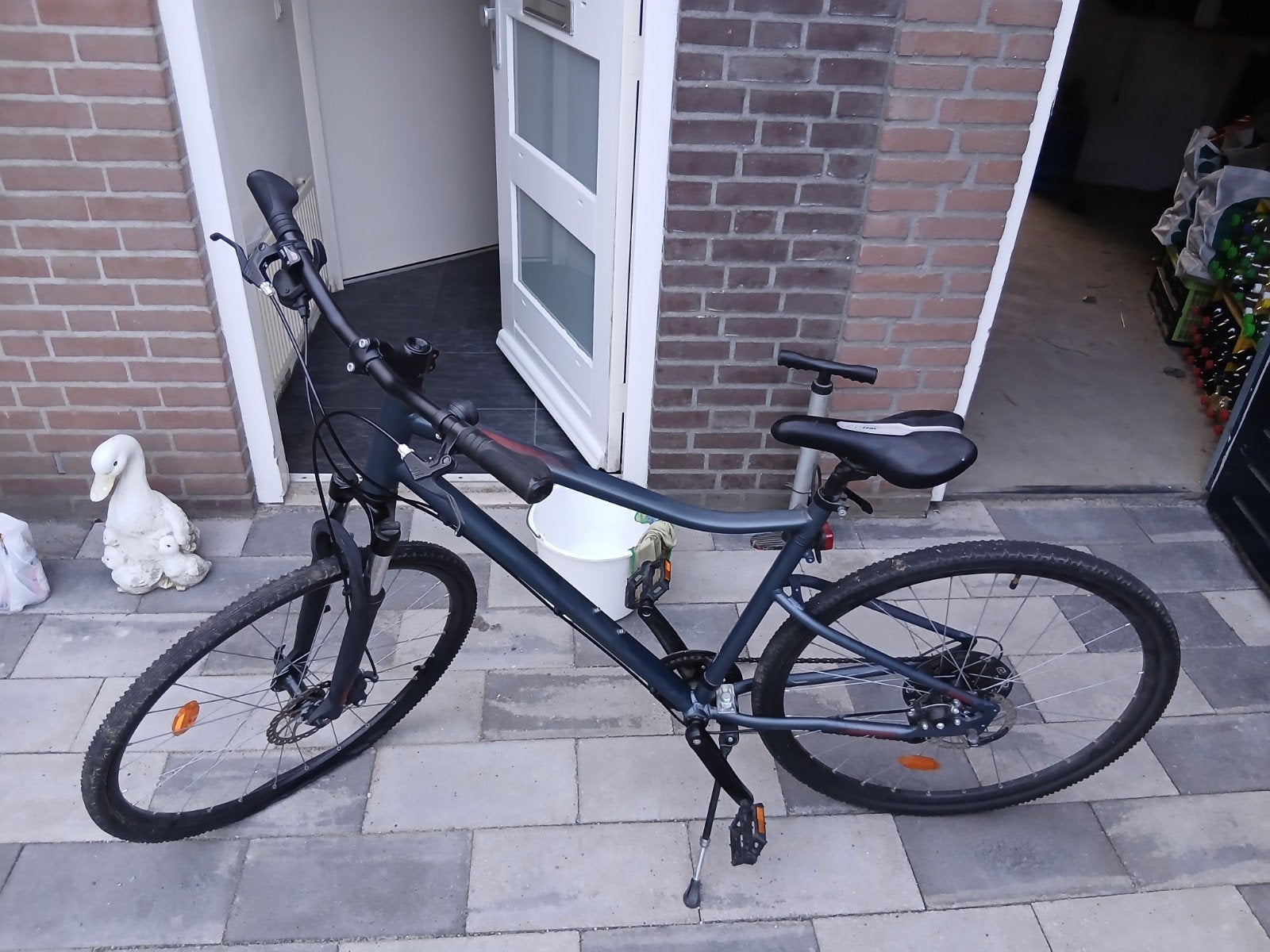 Decathlon Rivel 500 Dark Blue L fiets, Gebruikt, Versnellingen, 57 tot 61 cm, Schijfrem
