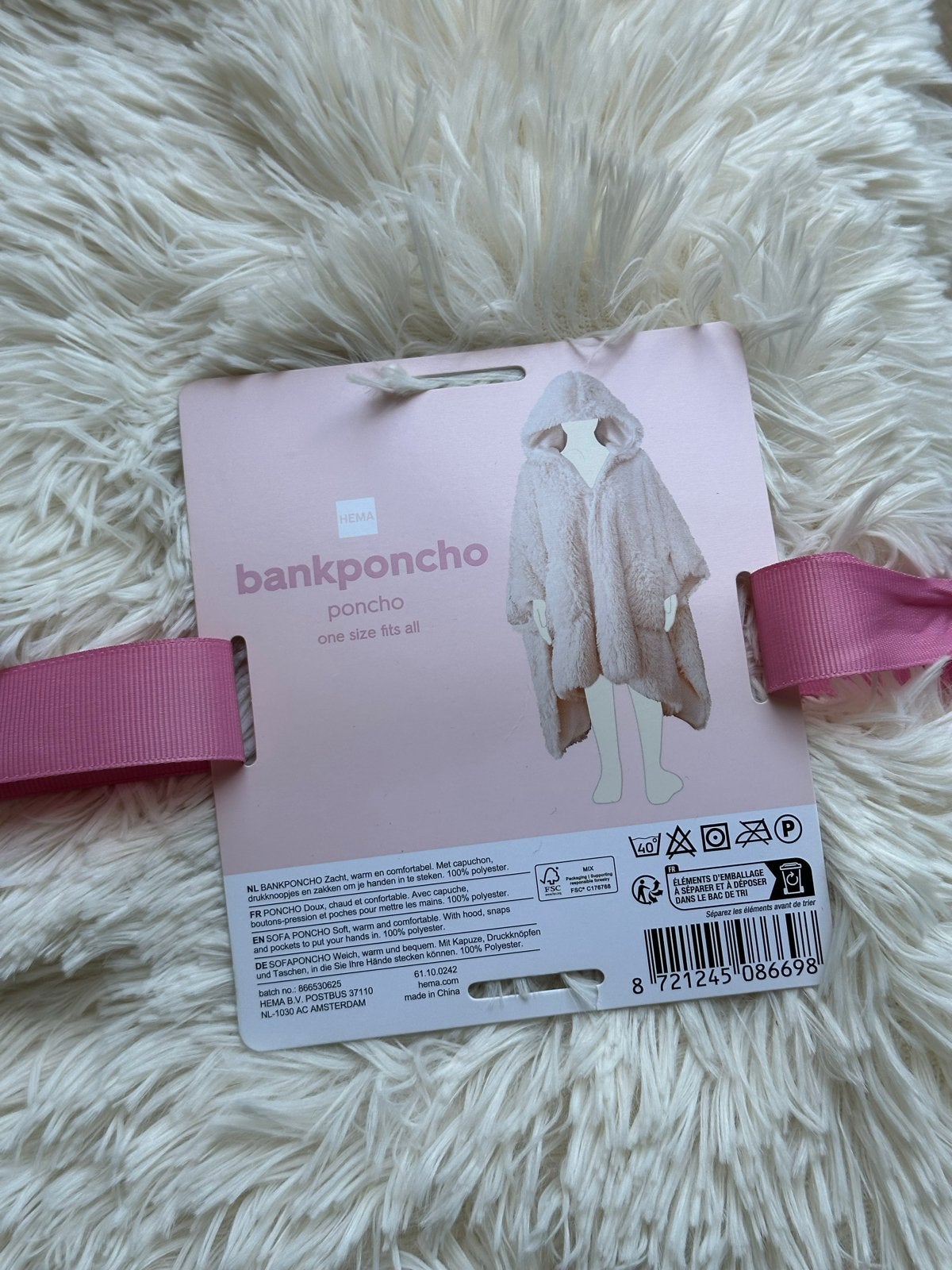 Hema Bankponcho - Zachte Witte Poncho met Capuchon, Huis en Inrichting, Wit, Nieuw, Ophalen of Verzenden, Poncho