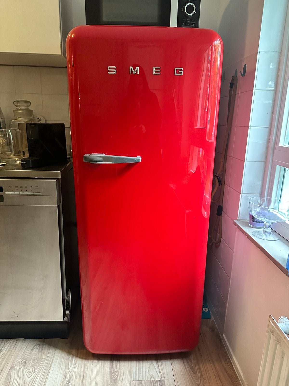 Rode Smeg Koelkast, Witgoed en Apparatuur, Ophalen, Gebruikt, 200 liter of meer, 140 tot 160 cm