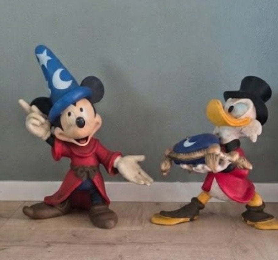 Grote vintage Disney figuren: Mickey Mouse & Donald Duck, Ophalen, Mickey Mouse, Gebruikt, Beeldje of Figuurtje
