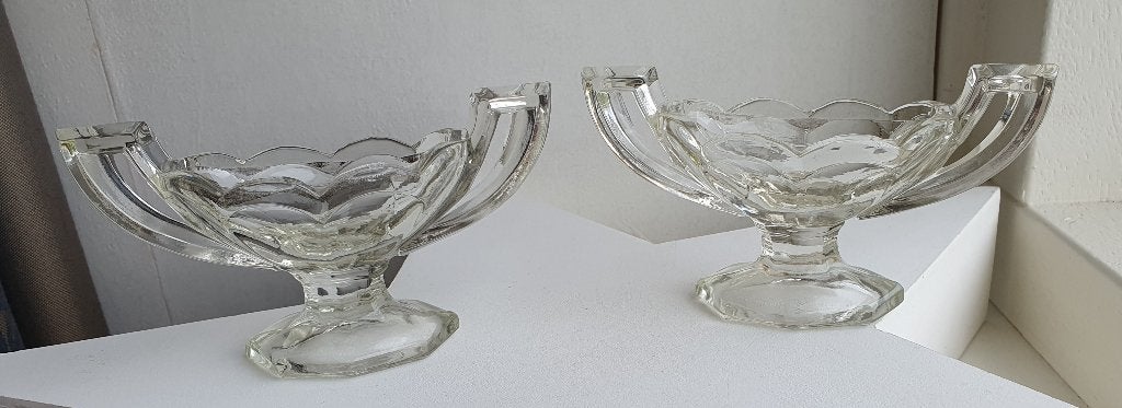 2 Chippendale zoutvaatjes glas, Verzenden