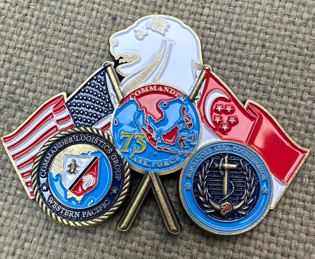 Militaire Challenge Coin - VS, Singapore, Task Force 73, Ophalen of Verzenden, Zo goed als nieuw, Overige onderwerpen