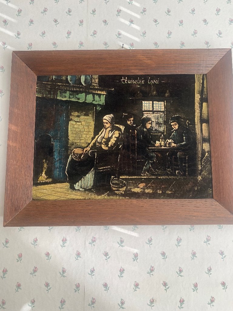 Schilderijtjes met fluwelen voorstellingen, Antiek en Kunst, Doek, Oud hollands, Overige technieken, Ophalen of Verzenden