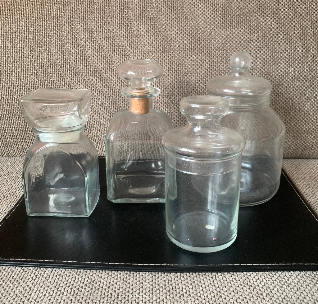 4 Glazen Voorraadpotten - Verschillende Modellen, Voorraadpot, Ophalen of Verzenden, Gebruikt, Glas