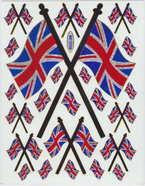 Union Jack vlag metallic stickervel #2, Ophalen of Verzenden, Nieuw, Bedrijf of Vereniging