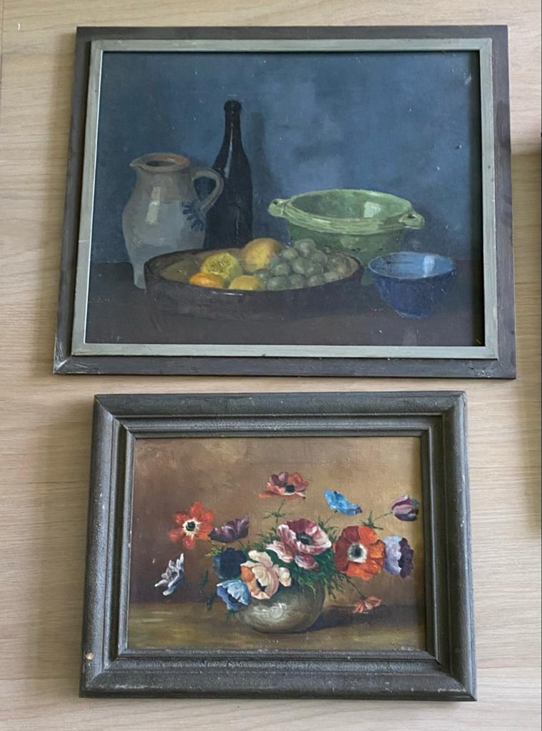 Stilleven schilderij met fruit en kruik, Ophalen
