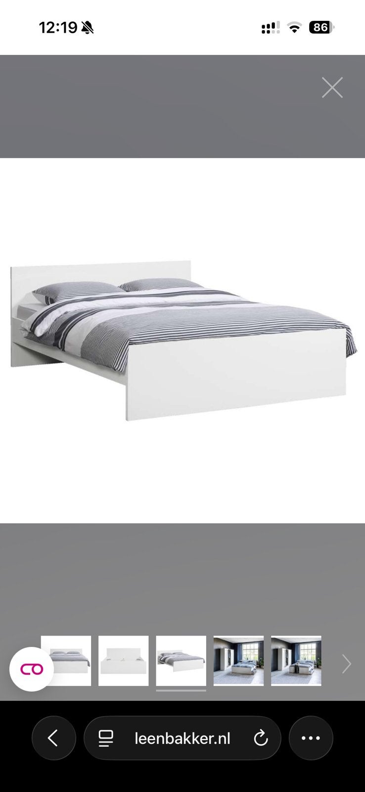 Bed 140x200, Huis en Inrichting, Ophalen, Wit, Tweepersoons, 140 cm