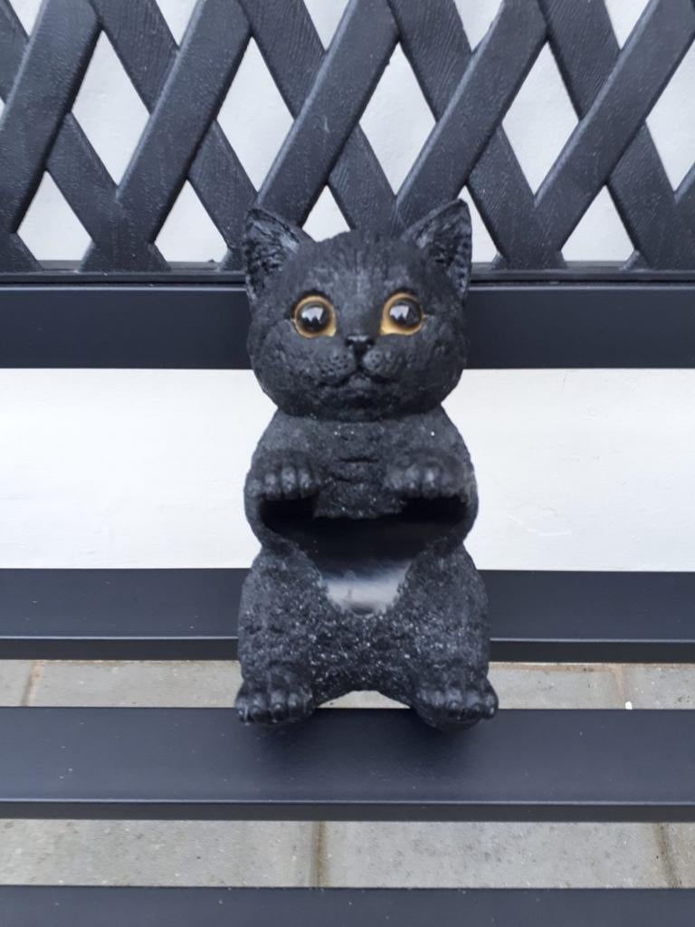 Wand beeld zwarte kat, Verzamelen, Beelden en Beeldjes, Ophalen
