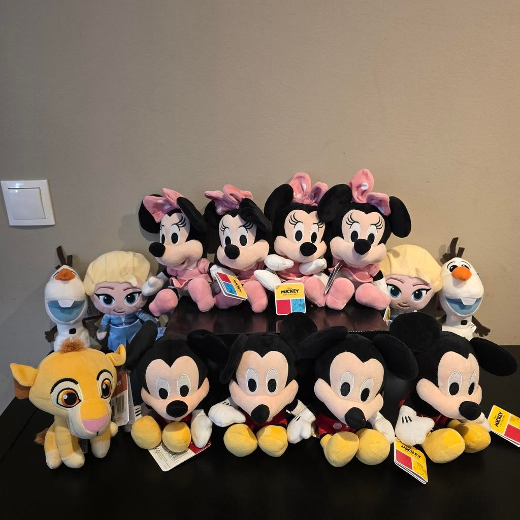 Disney Knuffels 15cm: Minnie, Mickey, Frozen, Olaf of Simba, Disney, Overige typen, Nieuw, Ophalen of Verzenden