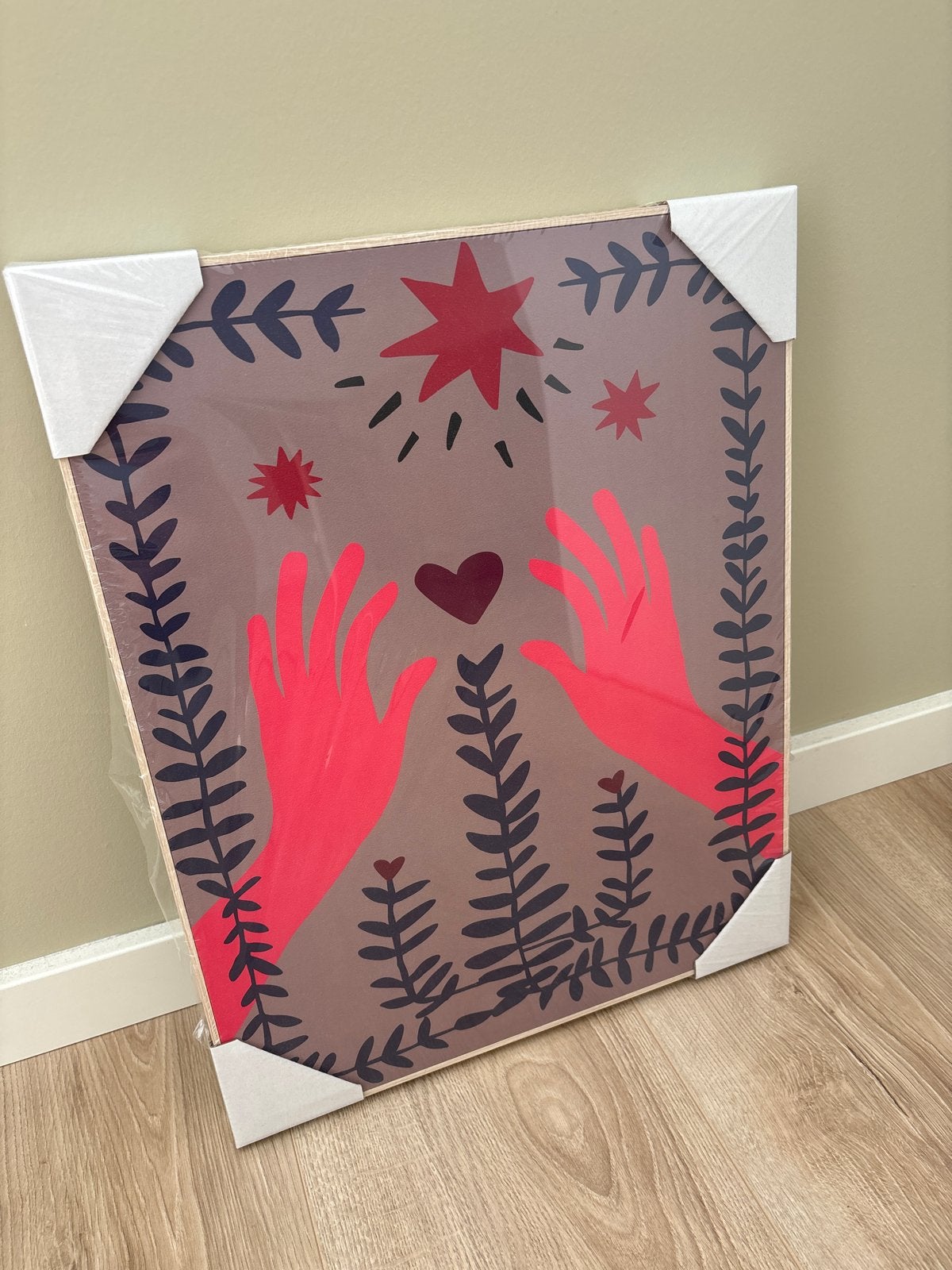 Schilderijtje / kunstwerk canvas in lijst - Nieuw, Antiek en Kunst, Ophalen, Abstract, Ingelijst, Print
